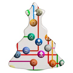 Icon Media Social Network Christmas Tree Ornament (two Sides)