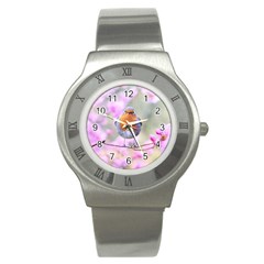 Spring Bird Bird Spring Robin Stainless Steel Watch by Celenk