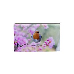 Spring Bird Bird Spring Robin Cosmetic Bag (small)  by Celenk