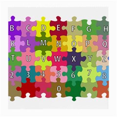 Puzzle Part Letters Abc Education Medium Glasses Cloth (2-side) by Celenk