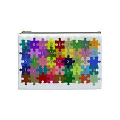 Puzzle Part Letters Abc Education Cosmetic Bag (medium)  by Celenk