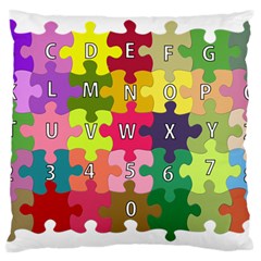 Puzzle Part Letters Abc Education Large Cushion Case (one Side) by Celenk