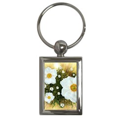 Summer Anemone Sylvestris Key Chains (rectangle)  by Celenk