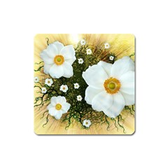 Summer Anemone Sylvestris Square Magnet by Celenk