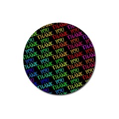 Thank You Font Colorful Word Color Magnet 3  (round)