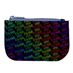 Thank You Font Colorful Word Color Large Coin Purse by Celenk