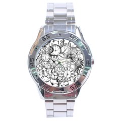 Time Clock Watches Time Of Stainless Steel Analogue Watch by Celenk
