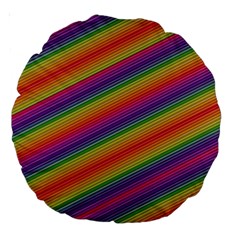 Spectrum Psychedelic Green Large 18  Premium Round Cushions by Celenk