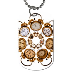 Time Clock Alarm Clock Time Of Dog Tag (one Side) by Celenk