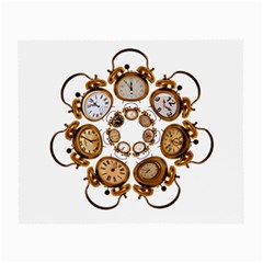 Time Clock Alarm Clock Time Of Small Glasses Cloth (2-side) by Celenk