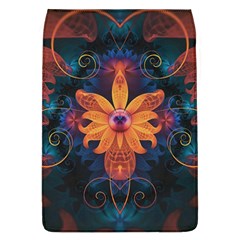 Beautiful Fiery Orange & Blue Fractal Orchid Flower Flap Covers (l)  by jayaprime