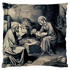 The Birth Of Christ Large Cushion Case (two Sides) by Valentinaart