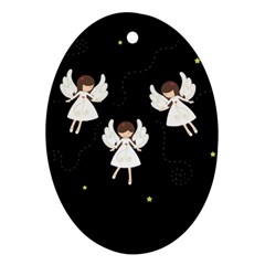 Christmas angels  Oval Ornament (Two Sides)