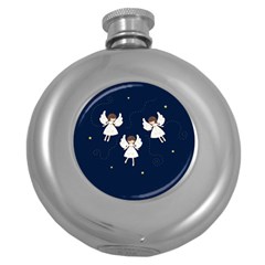 Christmas Angels  Round Hip Flask (5 Oz) by Valentinaart