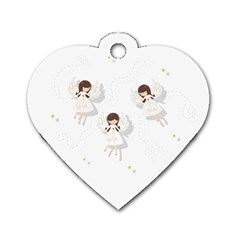 Christmas Angels  Dog Tag Heart (one Side) by Valentinaart