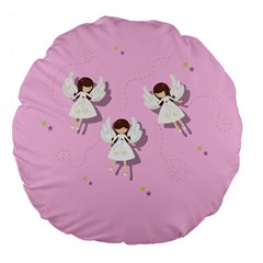 Christmas Angels  Large 18  Premium Flano Round Cushions by Valentinaart