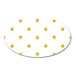 Happy Sun Motif Kids Seamless Pattern Oval Magnet by dflcprintsclothing