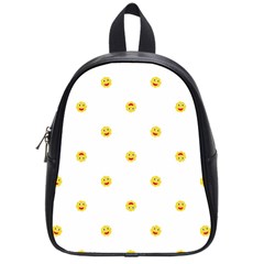 Happy Sun Motif Kids Seamless Pattern School Bag (small) by dflcprintsclothing