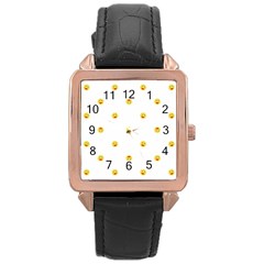 Happy Sun Motif Kids Seamless Pattern Rose Gold Leather Watch  by dflcprintsclothing