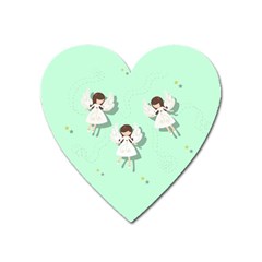 Christmas Angels  Heart Magnet by Valentinaart