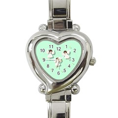 Christmas Angels  Heart Italian Charm Watch by Valentinaart