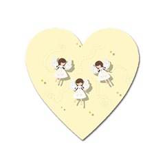 Christmas Angels  Heart Magnet by Valentinaart