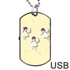 Christmas Angels  Dog Tag Usb Flash (one Side) by Valentinaart