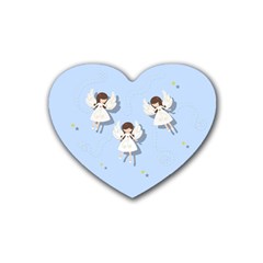 Christmas Angels  Heart Coaster (4 Pack)  by Valentinaart