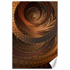 Brown, Bronze, Wicker, And Rattan Fractal Circles Canvas 24  X 36  by jayaprime