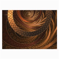 Brown, Bronze, Wicker, And Rattan Fractal Circles Large Glasses Cloth by jayaprime