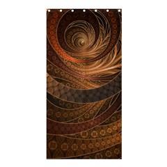 Brown, Bronze, Wicker, And Rattan Fractal Circles Shower Curtain 36  X 72  (stall)  by jayaprime