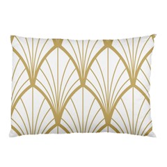 Art Deco, Beautiful,fan Pattern, Gold,white,vintage,1920 Era, Elegant,chic,vintage Pillow Case by NouveauDesign