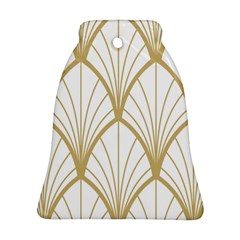 Art Deco, Beautiful,fan Pattern, Gold,white,vintage,1920 Era, Elegant,chic,vintage Bell Ornament (two Sides) by NouveauDesign