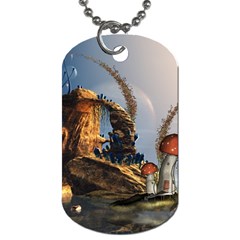 Wonderful Seascape With Mushroom House Dog Tag (two Sides) by FantasyWorld7