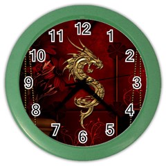 Wonderful Mystical Dragon, Vintage Color Wall Clocks by FantasyWorld7