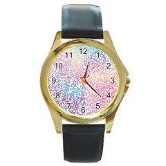 Festive Color Round Gold Metal Watch