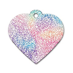 Festive Color Dog Tag Heart (One Side)