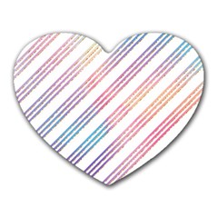 Colored Candy Striped Heart Mousepads by Colorfulart23