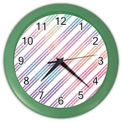 Colored Candy Striped Color Wall Clocks by Colorfulart23