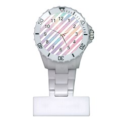 Colored Candy Striped Plastic Nurses Watch by Colorfulart23