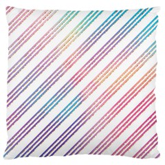 Colored Candy Striped Standard Flano Cushion Case (one Side) by Colorfulart23