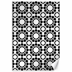 Black White Pattern Seamless Monochrome Canvas 12  X 18   by Celenk