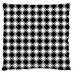 Black White Square Diagonal Pattern Seamless Standard Flano Cushion Case (two Sides) by Celenk