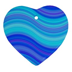 Blue Background Water Design Wave Ornament (heart)