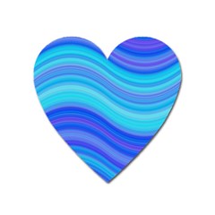 Blue Background Water Design Wave Heart Magnet by Celenk