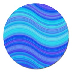 Blue Background Water Design Wave Magnet 5  (round) by Celenk