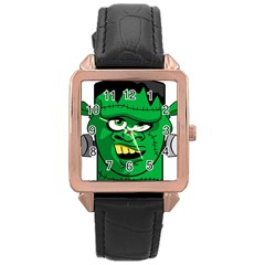 Buy Me A Coffee Halloween Rose Gold Leather Watch  by Celenk