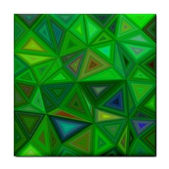 Green Triangle Background Polygon Tile Coasters by Celenk