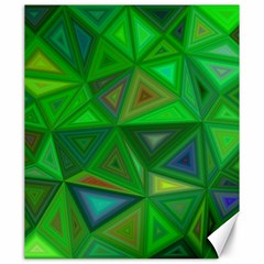 Green Triangle Background Polygon Canvas 20  X 24  