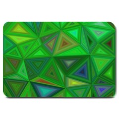 Green Triangle Background Polygon Large Doormat 